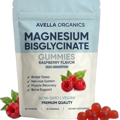 Avella Organics raspberry magnesium gummies