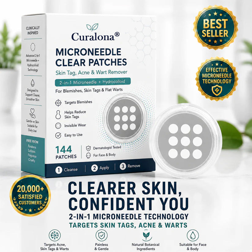 Curalona® clear microneedle and hydrocolloid patches