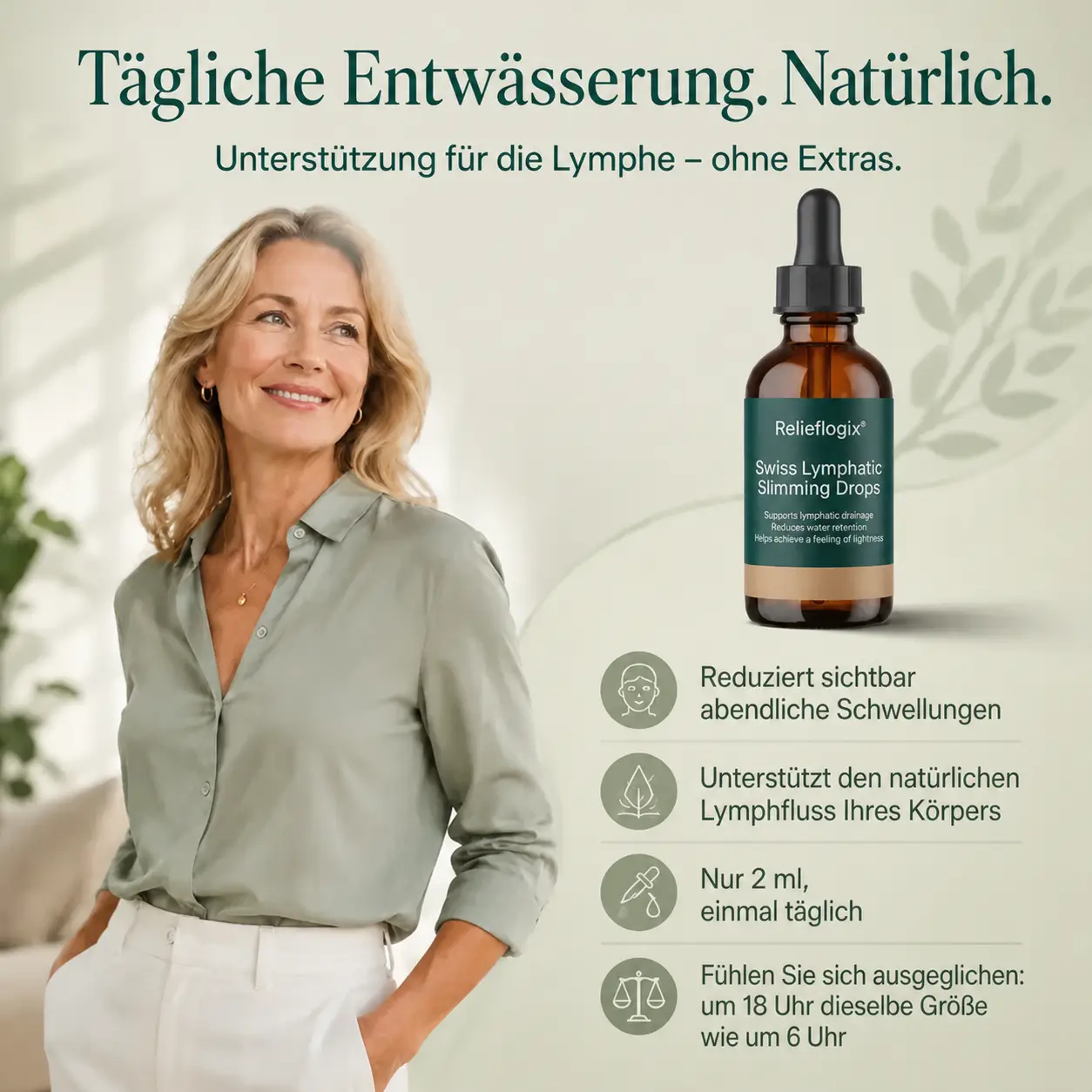 Relieflogix® flüssige Lymphdrainage-Tropfen