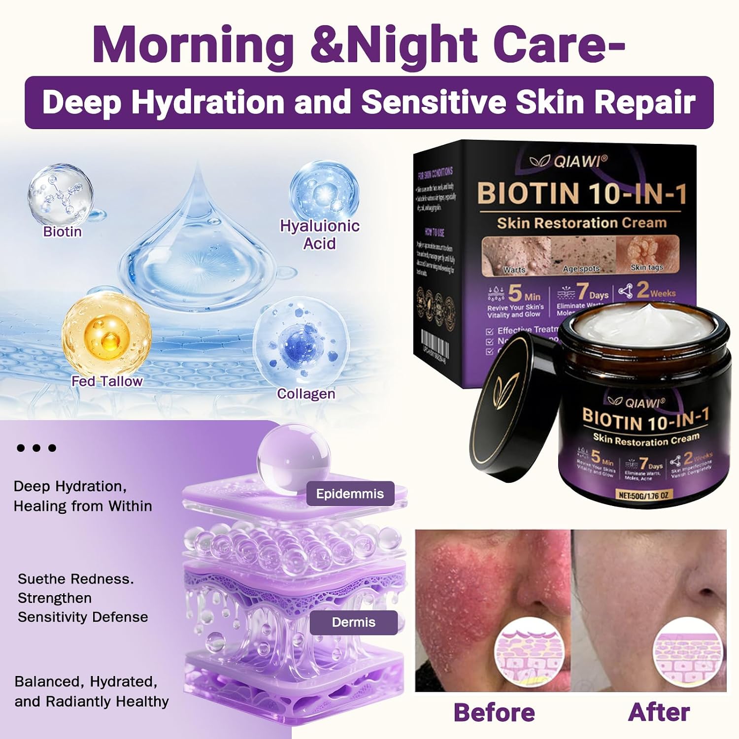 MoleScarCure skin cream with hyaluronic acid and ceramides