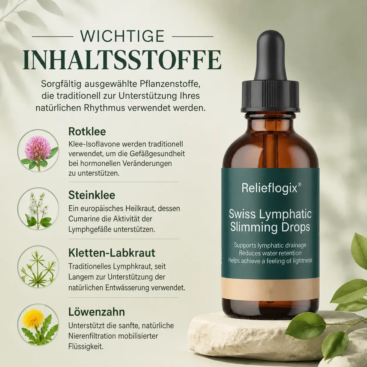 Relieflogix® Pflanzentropfen mit Klee-Wirkstoffen