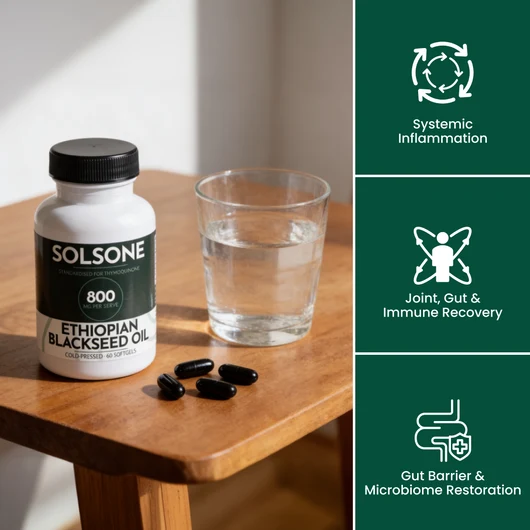 Solsone® delayed-release black seed oil softgels