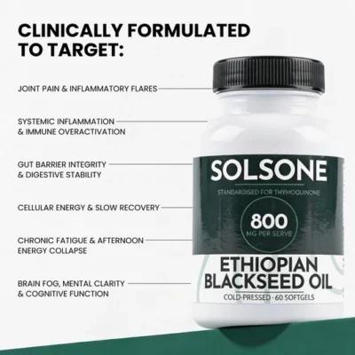 Solsone® black seed oil with verified 4%+ thymoquinone