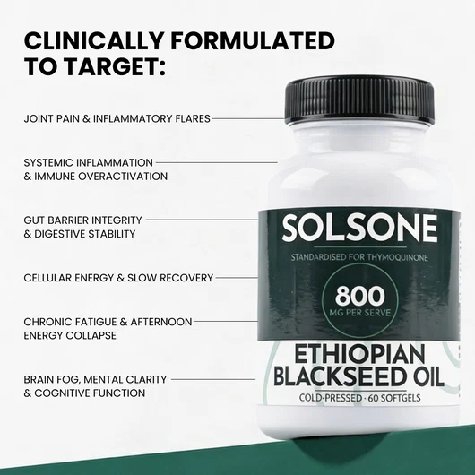 Solsone® black seed oil with verified 4%+ thymoquinone
