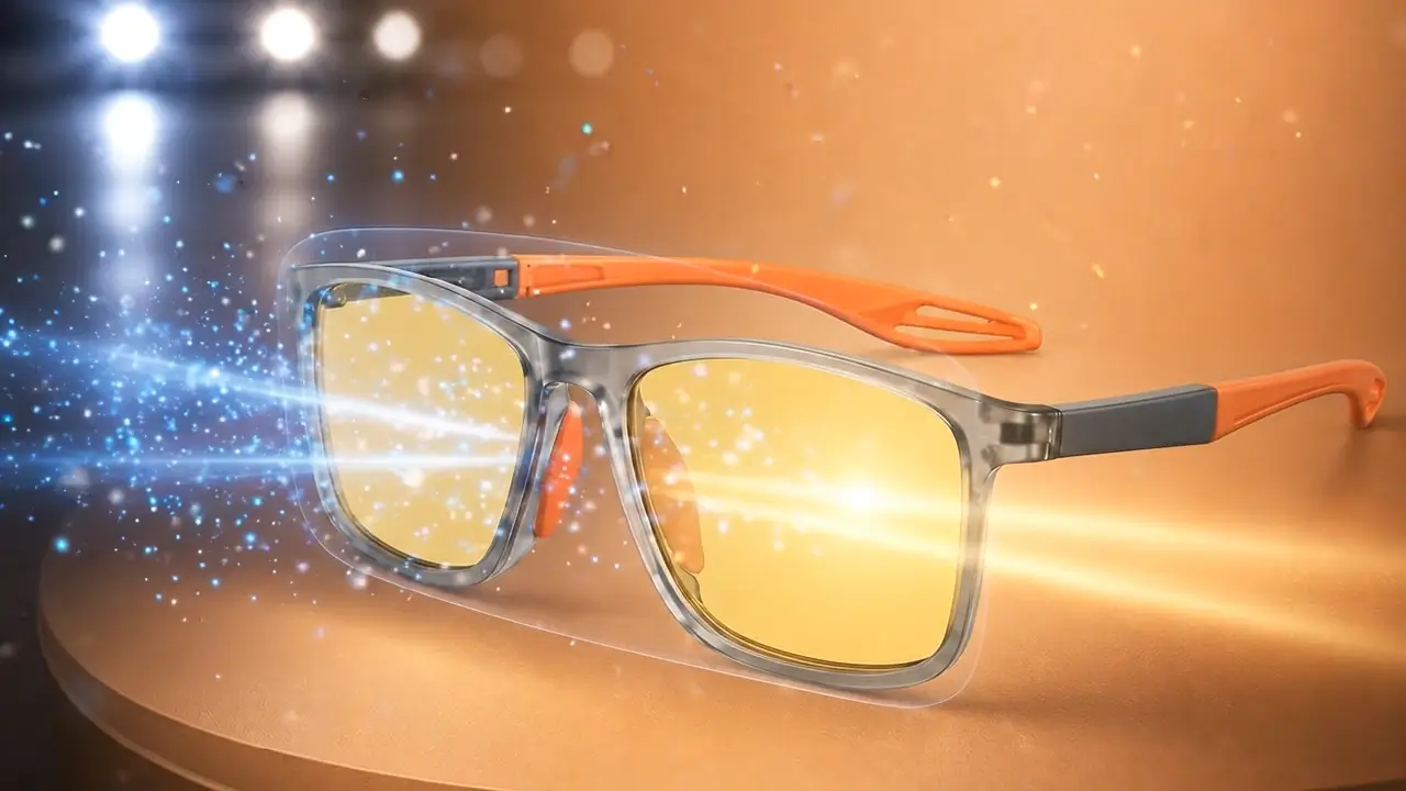 Relieflogix® Auto-Adjusting Sports Glasses with amber glare-filter lenses