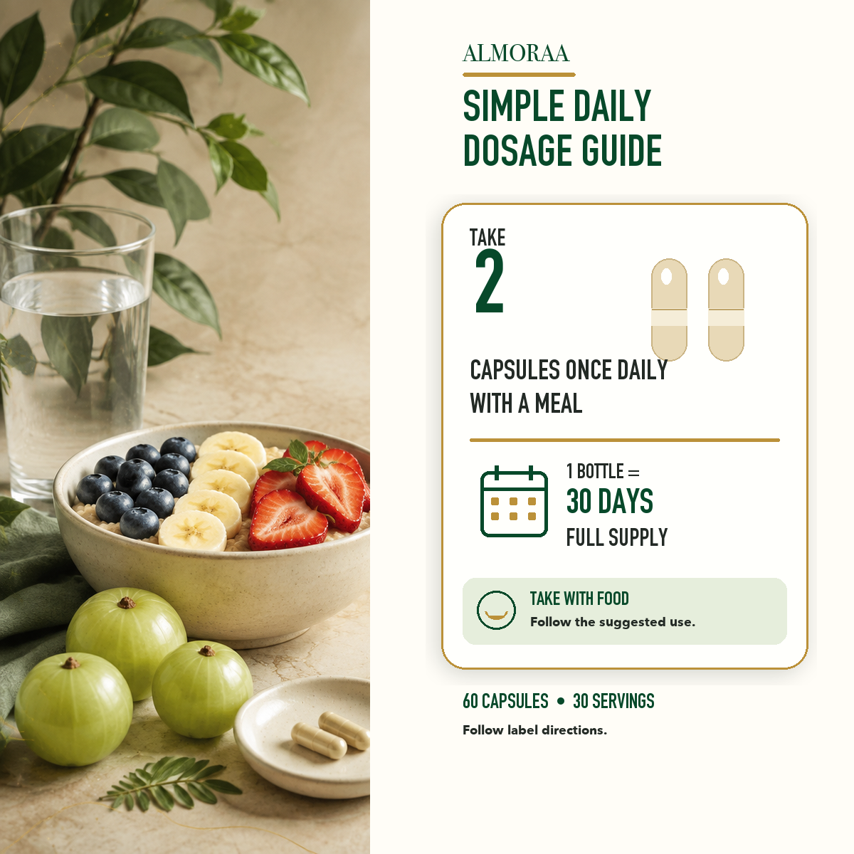 Almoraa capsules with 1,000 mg amla fruit extract per serving