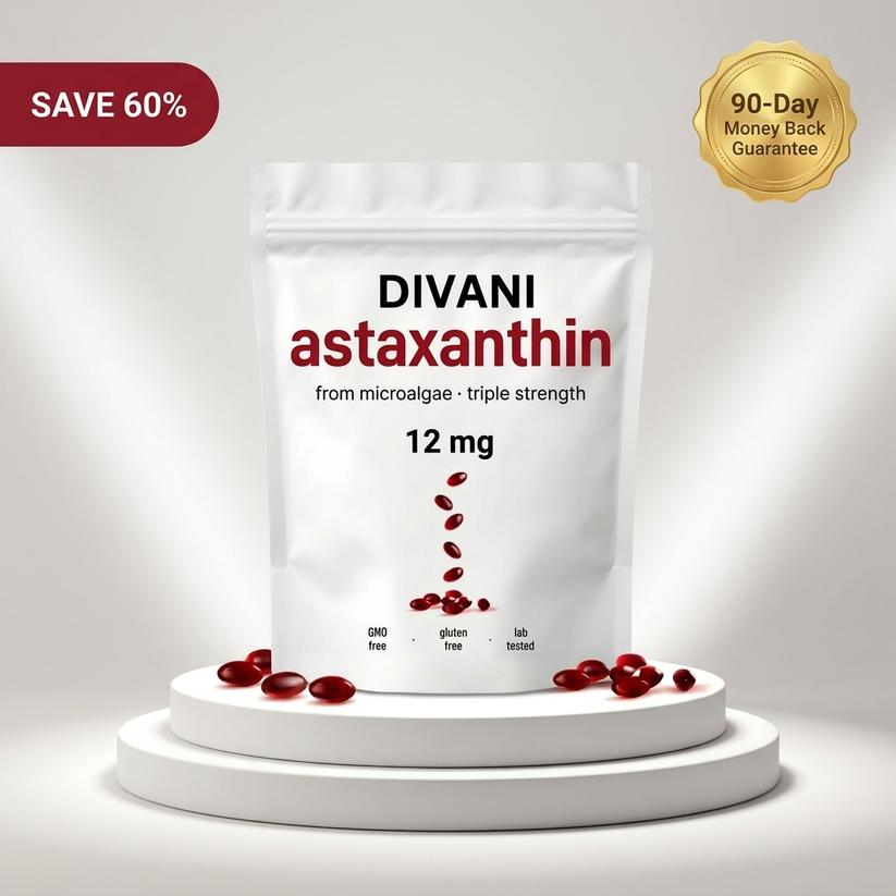 DIVANI 12 mg astaxanthin supplement for antioxidant support