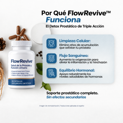 FlowRevive daily schedule of one capsule with breakfast, lunch and dinner