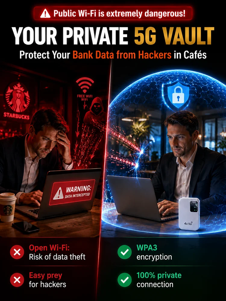 Portable WiFi device with WPA3 security