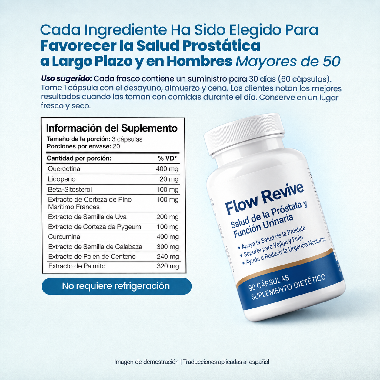 FlowRevive bottle containing 90 capsules